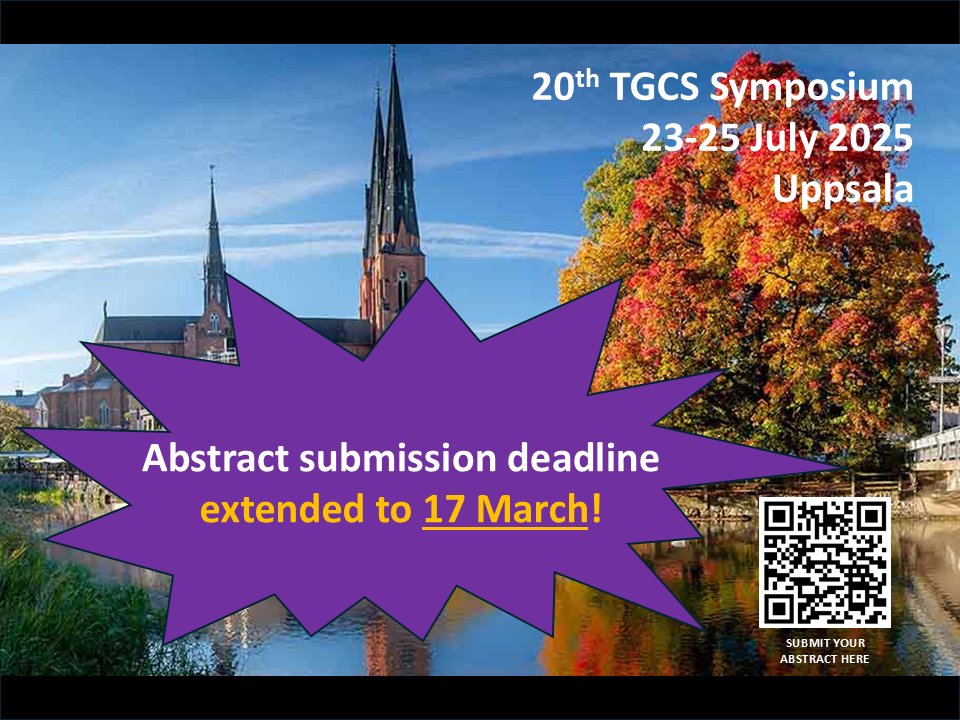 We knew you were counting on this! The deadline for abstract submission to <a href="/TGCS2025/">TGCS2025</a>  has been extended by one week, with the new submission deadline being 17th March!To the computer again!
Submit your abstract through the conference website! (tgcs.isbweb.org/iscsb-2025/upp…)!