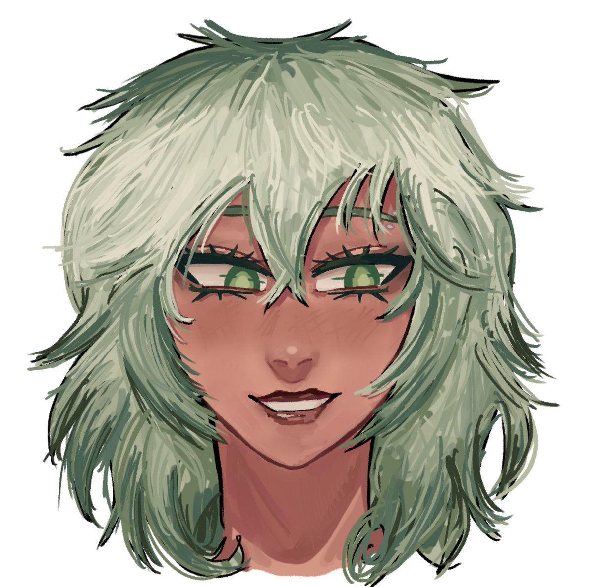 VANSHlES's tweet photo. I don’t have any new art for #vaoc Sunday so please take this green girl face I never posted 😅😅 https://t.co/FOeyVtX8xu