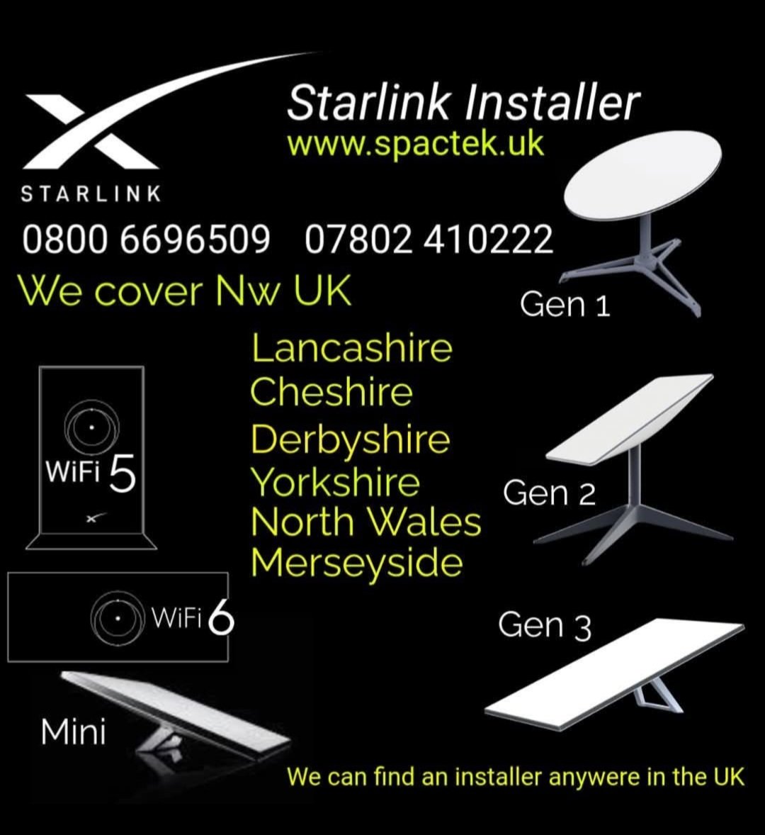 Starlink installer, i can find you a Starlink installer anywere in the Uk 
spacetek.uk 
Whatsap Bob 07802410222
#Starlinkinstaller 
#starlinkinternet 
#Starlinkinstallation 
#Starlinkinstalleruk 
#starlinkgen3