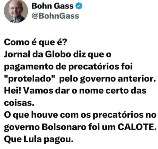 Bozo deu calote e Lula pagou.