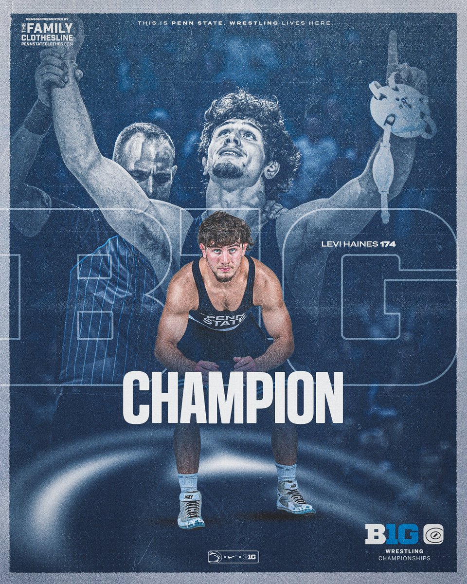 PennStateWREST's tweet photo. LEVI HAINES, 3X BIG TEN CHAMPION!
Haines the 12-1 major over Pinto with 3:24 RT!
#PSUwr https://t.co/05698JcKxh