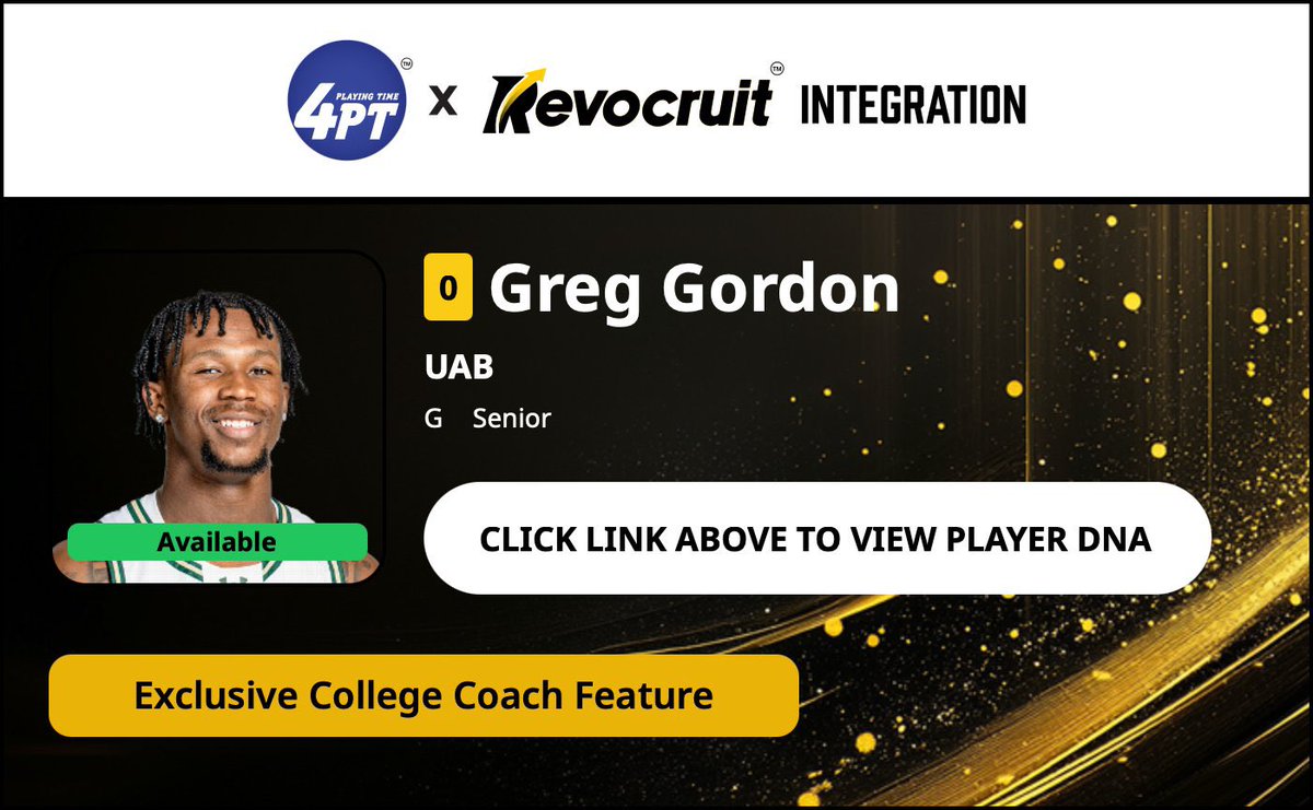 CBB Transfer Portal Spotlight

Greg Gordon
6'5" 210
Guard
UAB 

2023-24 Stats at Iona (24 Games):
📊 16.0 PPG, 7.3 RPG, 1.5 SPG, 54.8 FG%

Coach Exclusive Revocruit Player DNA:
🔗 applink.revocruitathlete.com/player/27287

#TP4PT #TransferPortal