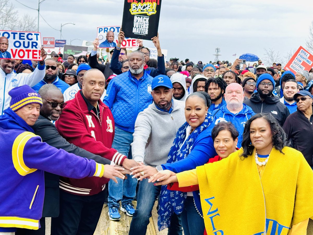 The Divine Nine, showing unity on the Edmund Pettis Bridge in my home town of Selma Al.