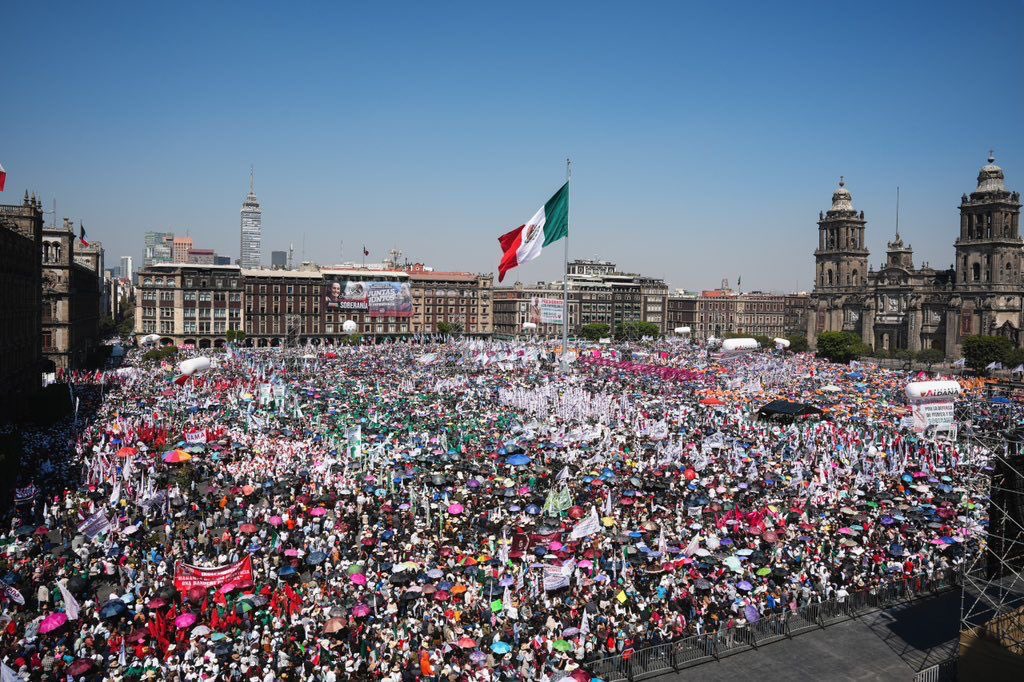 mexico president sheinbaum with 85% approval, strongest leader of a major democracy 

hell of a turnout in mexico city today
