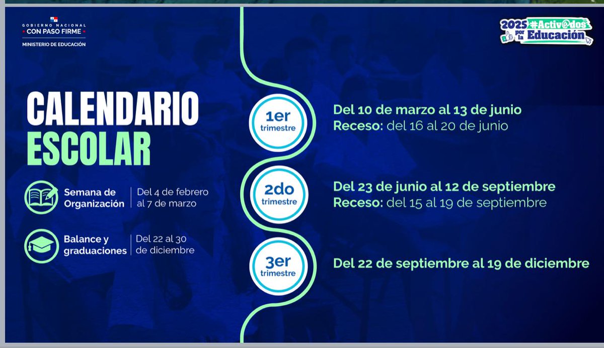 MeducaPma's tweet image. ¡Consulta el calendario escolar 2025! 📅 Conoce las fechas clave para el año lectivo. La educación es compromiso de todos.

#SomosMeduca #ConPasoFirme #ActivadosporlaEducacion