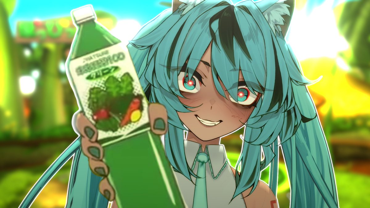 GoroGaomi's tweet image. drink up! you like it, right?
#MikuDay #ミクの日2025