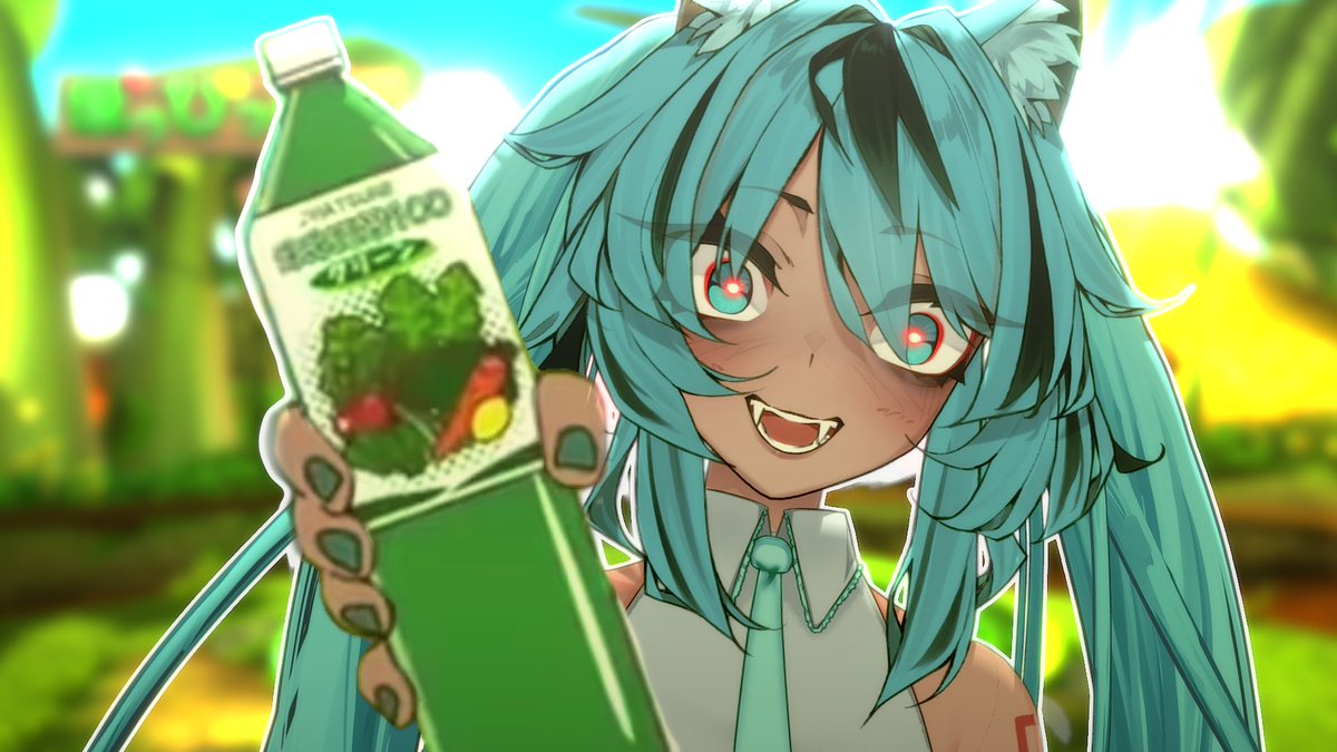 GoroGaomi's tweet image. drink up! you like it, right?
#MikuDay #ミクの日2025