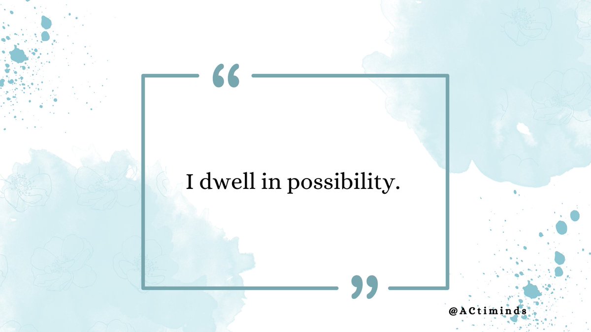 ACtiminds's tweet photo. How do you keep possibilities alive in your life? 🌟💖 #Possibility #Hope https://t.co/lRyr6QkXGu