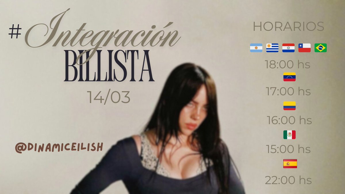 🗣 | Este jueves a las 18:00hs (🇦🇷) haremos una integración billista!!

— utilizando el #integracionbillista estas participando en la Integración.