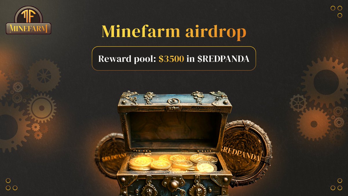 💧 MineFarm Airdrop💧

🏆 Task:          ➕ $35 worth of REDPANDA for top 100 participants each.

🔛 Airdrop Link &amp; Information: 📥 

#cryptocurrency #Airdrop #Bitcoin #MineFarm #REDPANDA #Airdropstario