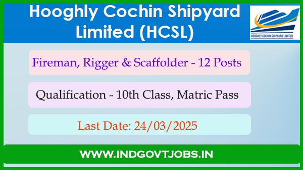 indiangovtjobs's tweet photo. ✅ HCSL Fireman, Rigger & Scaffolder Recruitment 2025 (12 Vacancies for 10th Pass Candidates)
👉 https://t.co/K9vAzAqaun
#HCSL #cochinshipyard #10thpass #sslc #indiangovtjobs #fireman https://t.co/JmCpHrUoK3
