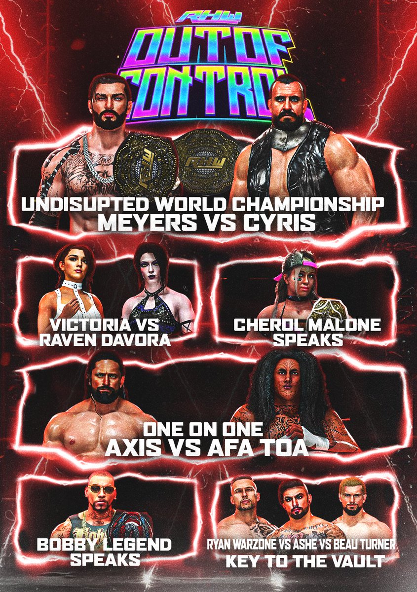 real hardcore wrestling (@rhw_official) on Twitter photo π¨ RHW SEASON 5 PREMIERE π¨
We're kicking off Out of Control LIVE from the iconic O2 Arena in London, UK! π¬π§π₯
π₯ World Championship HardcoreMania rematch: Cyris vs. Meyers (<a href="/WCL_Nightmare/">πΏππ ππππ ππ πππ πΈπππππ</a>)
π New Womenβs Champion Cherol Malone (<a href="/CherylMalone2K/">Cheryl Malone πΈ</a>) speaks out
π° Trillionaire π¨ RHW SEASON 5 PREMIERE π¨
We're kicking off Out of Control LIVE from the iconic O2 Arena in London, UK! π¬π§π₯
π₯ World Championship HardcoreMania rematch: Cyris vs. Meyers (<a href="/WCL_Nightmare/">πΏππ ππππ ππ πππ πΈπππππ</a>)
π New Womenβs Champion Cherol Malone (<a href="/CherylMalone2K/">Cheryl Malone πΈ</a>) speaks out
π° Trillionaire