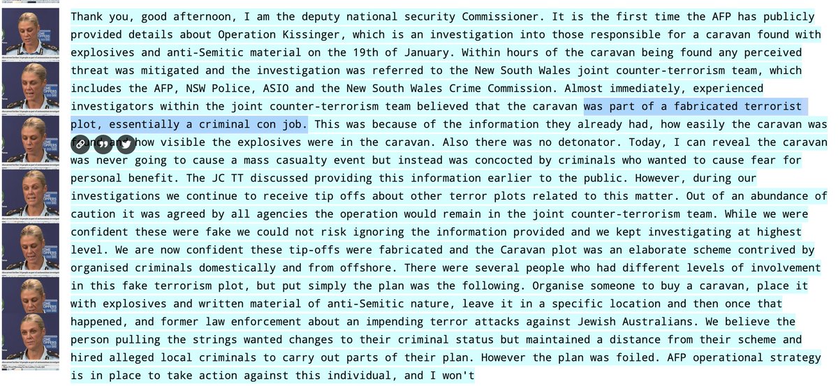 🚨AFP calls the Dural caravan explosive "fake terrorism" - "part of a fabricated terrorist plot, essentially a criminal con job"

"an elaborate scheme contrived by organised criminals domestically and from offshore"

Incredible development