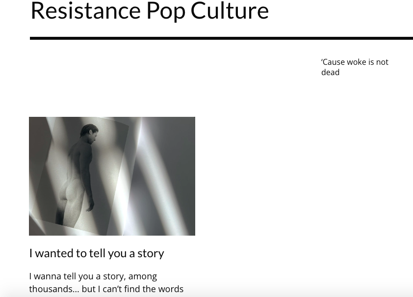 It’s meant to be a space to share creative manifestations in current culture, perhaps very pop, perhaps very queer, perhaps very “woke”, perhaps a way of “soft” resisting current global contexts… let’s see how things shape up resistancepopculture.wordpress.com/2025/03/06/i-w…