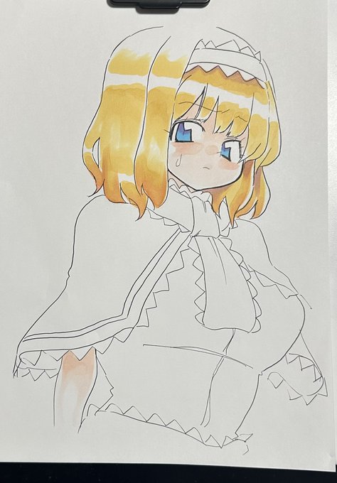 色塗りいつも肌と髪塗って息切れしちゃうね 