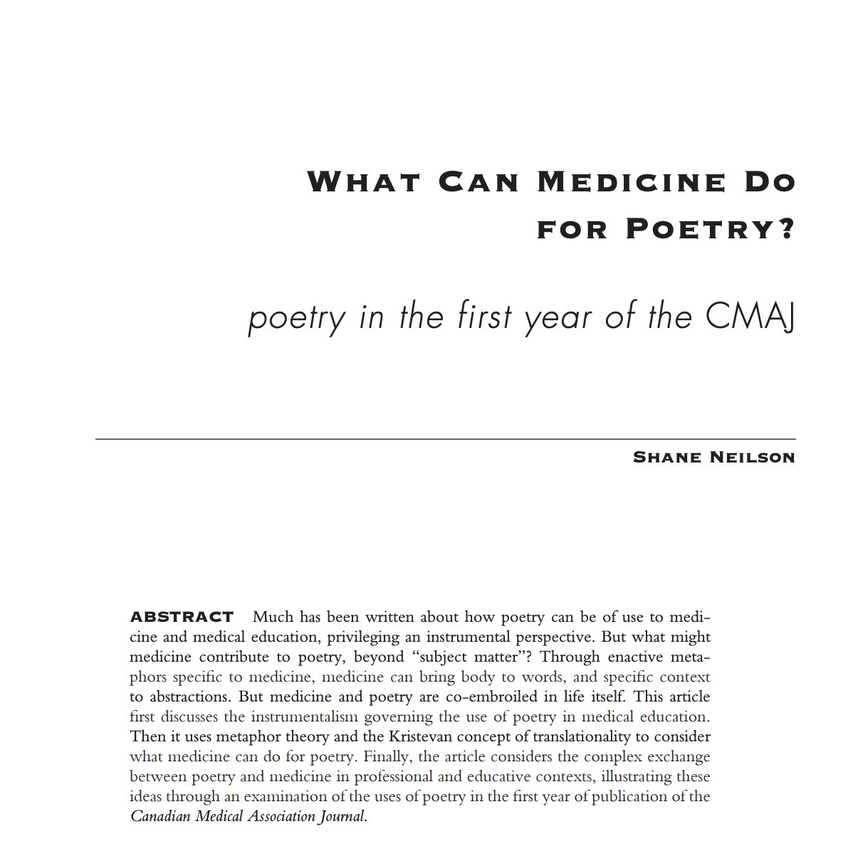 Shane Neilson (@sneilsonwwh) on Twitter photo New article published in Perspectives in Biology and Medicine <a href="/JHUPress/">Hopkins Press</a> Click here to preview: muse.jhu.edu/pub/1/article/… Yay <a href="/MacMedWRC/">McMaster University - Waterloo Regional Campus</a> research New article published in Perspectives in Biology and Medicine <a href="/JHUPress/">Hopkins Press</a> Click here to preview: muse.jhu.edu/pub/1/article/… Yay <a href="/MacMedWRC/">McMaster University - Waterloo Regional Campus</a> research