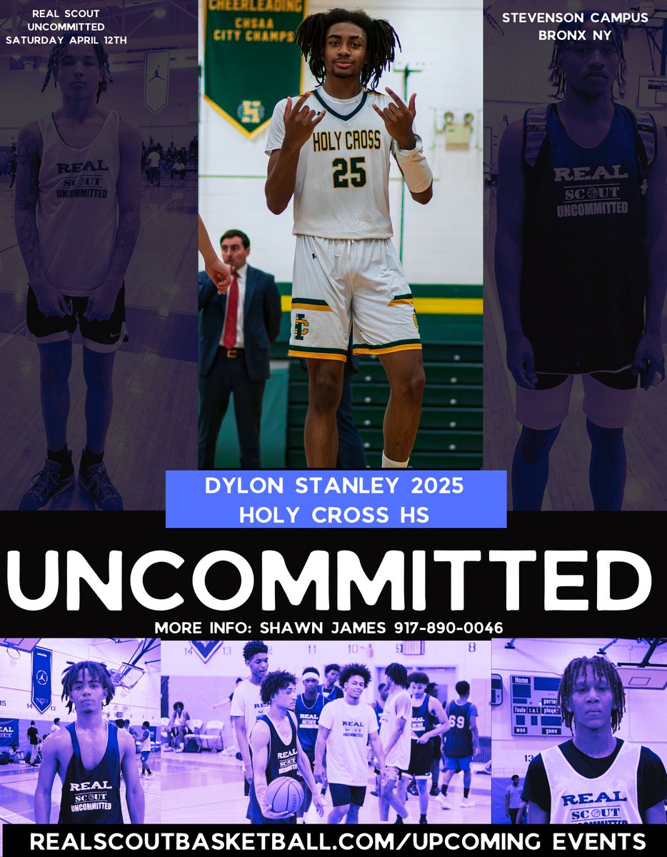 2025 Dylon Stanley 6'6 SF Holy Cross HS (NY) is confirmed for Real Scout Uncommitted '25 on April 12th at Stevenson Campus Bronx NY.      

Player Registration: realscoutbasketball.com/event/real-sco…