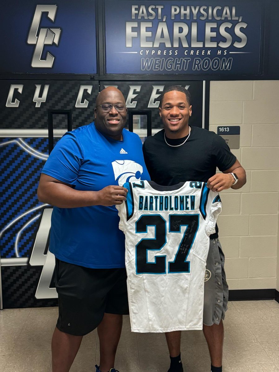 Cypress Creek Football (@ahhcc_fb) on Twitter photo We appreciate Shemar Bartholomew of the Carolina Panthers for coming <a href="/AhhCC_FB/">Cypress Creek Football</a> and providing some words of encouragement. Shemar is a <a href="/CyFairISD/">Cypress-Fairbanks ISD</a> product.
#AhhCC
#GrowChamps We appreciate Shemar Bartholomew of the Carolina Panthers for coming <a href="/AhhCC_FB/">Cypress Creek Football</a> and providing some words of encouragement. Shemar is a <a href="/CyFairISD/">Cypress-Fairbanks ISD</a> product.
#AhhCC
#GrowChamps