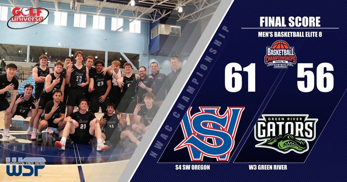 FINAL 🏀 | S4 SW Oregon 61, W3 Green River 56

Lakers advance to first NWAC Final Four since 2008, defeating defending champion Gators in defensive battle!

#NWACmbb