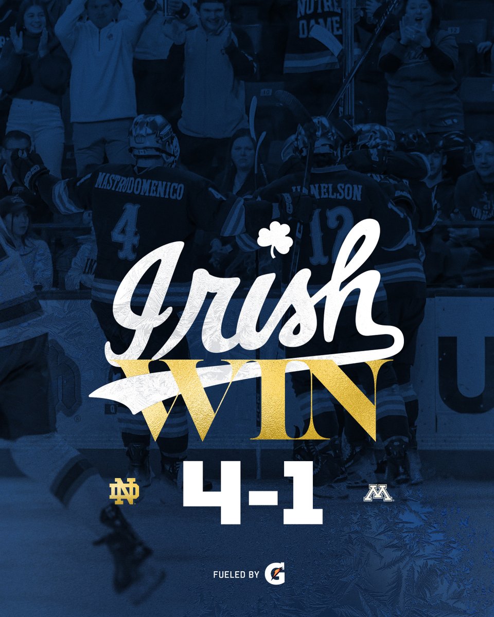 NDHockey's tweet image. WE'LL SEE YA NEXT WEEK ☘️

#GoIrish | @Gatorade