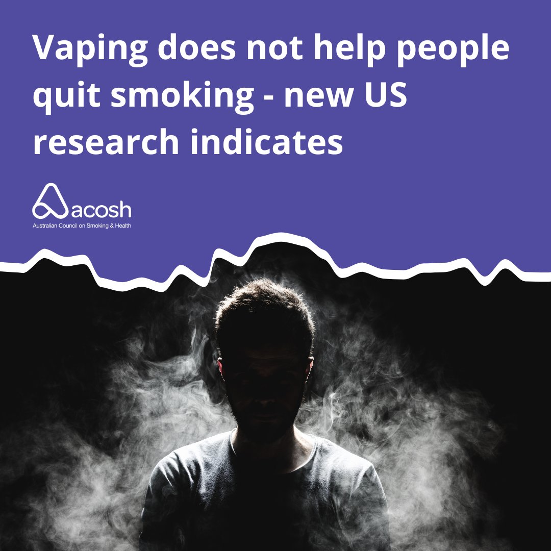 Vaping makes it harder for smokers to quit, according to new U.S. research, countering the misinformation spread by Big Tobacco.

A study by the University of California, San Diego, examined 6,000 U.S. smokers &amp; found that vaping prolongs both smoking &amp; nicotine dependence.