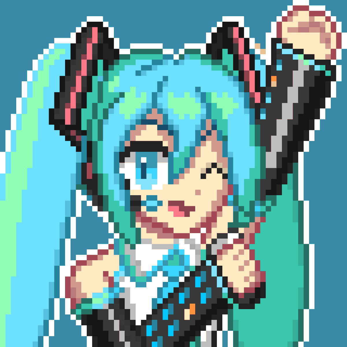 Striker1522's tweet image. Happy Miku Day :D 💙🎶
#MikuDay #Pixelart