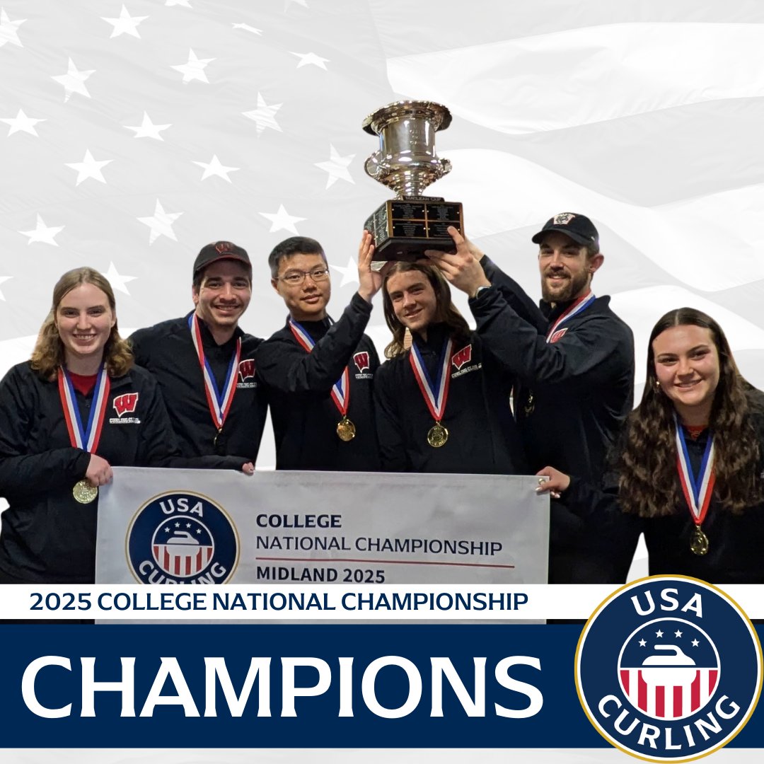 usacurl's tweet photo. The University of Wisconsin-Madison takes the 2025 College National Championship Title! 🏆 https://t.co/ycu4K4ZFR1