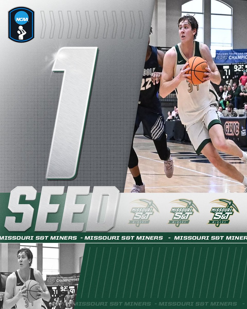 Representing the Midwest Region as the No. 1️⃣ seed, <a href="/minersports/">Missouri S&T Miners</a>!

#D2MBB | #MakeItYours