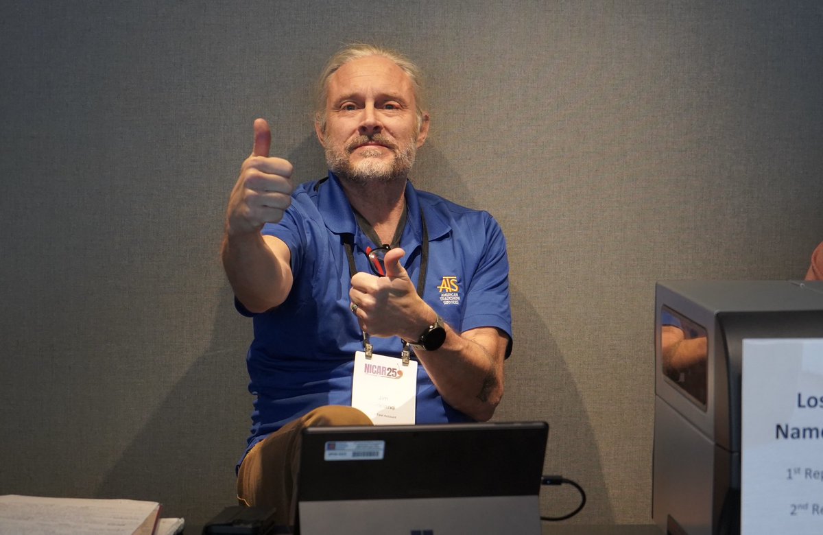 IRE_NICAR's tweet image. A special shoutout and ocean of thanks to the folks behind the scenes at #NICAR25.
Amy, who’s been with IRE for 25+ years. Jim, welcoming attendees at registration. Derek and Eugene, who make sure all the tech runs smoothly. Heather, always the smiling face behind the merch…