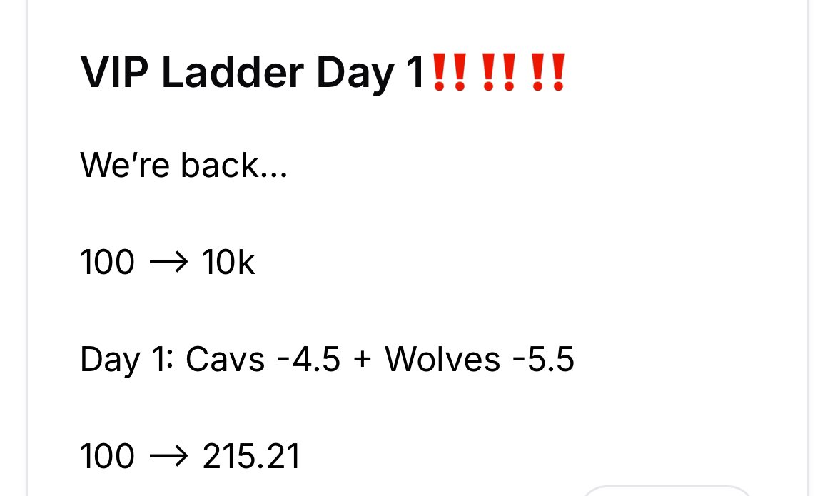 Cash Day 1 Of the VIP Ladder‼️‼️‼️

DM me for a special 1 month discount to get on this before it’s too late📲📲📲