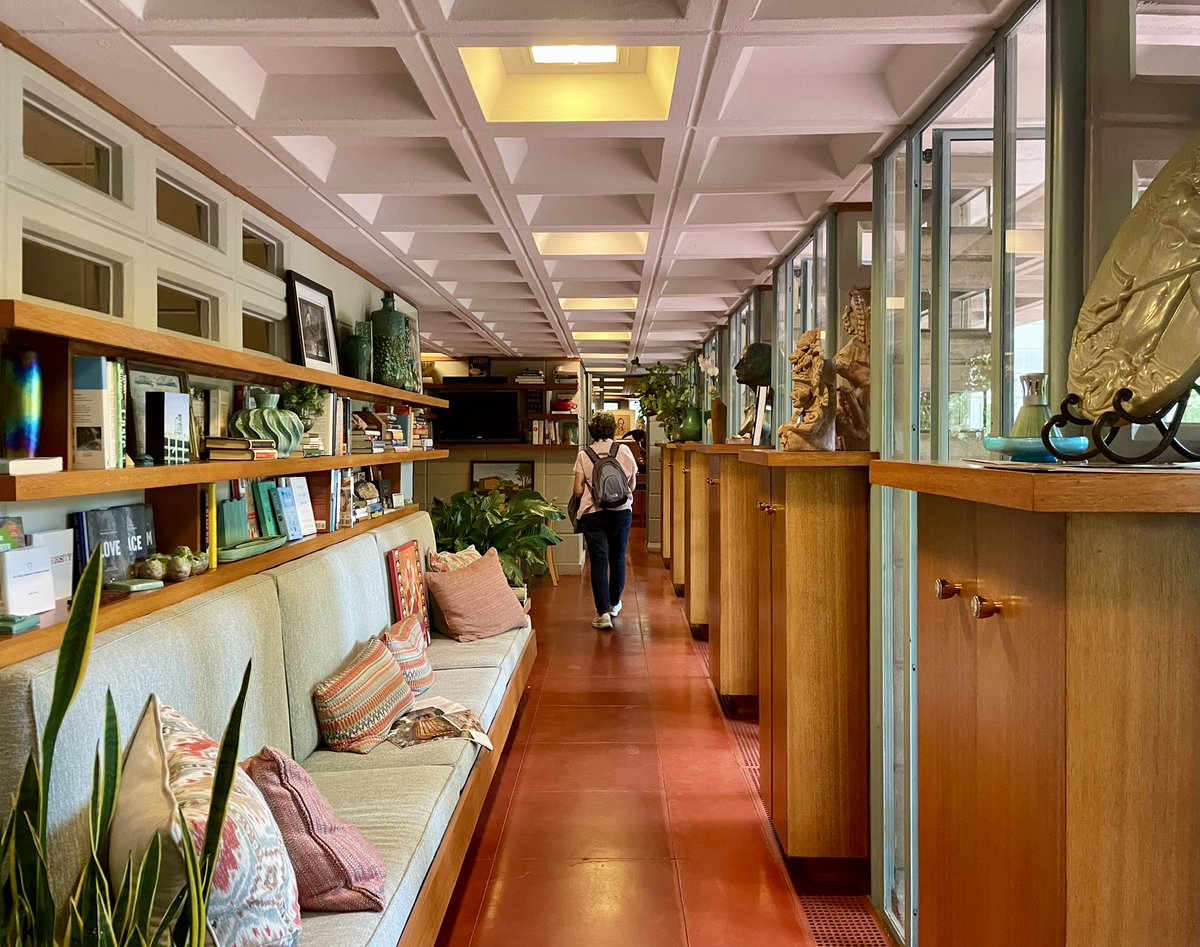Corridor at Frank Lloyd Wright’s Turkel House (1955) in Detroit, MI