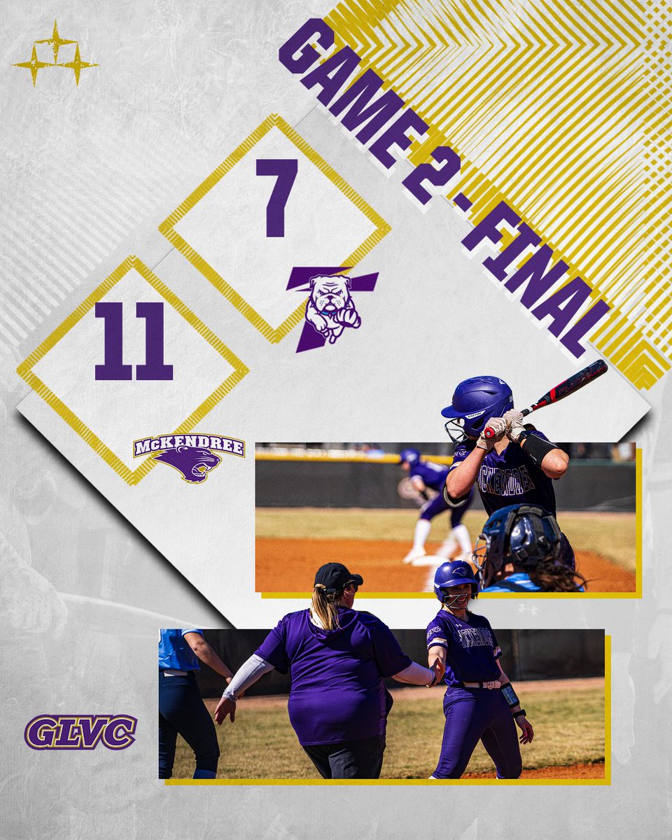 🐾🥎No.20 <a href="/McKendreeSB/">McKendree Softball</a> sweeps the Bulldogs to finish its first #GLVCsb weekend at 3-1! Sami Huck and Ellie Vetter got wins in the circle while the battery tallied 21 total hits on the day!

#BearcatsUnleashed #D2sb
