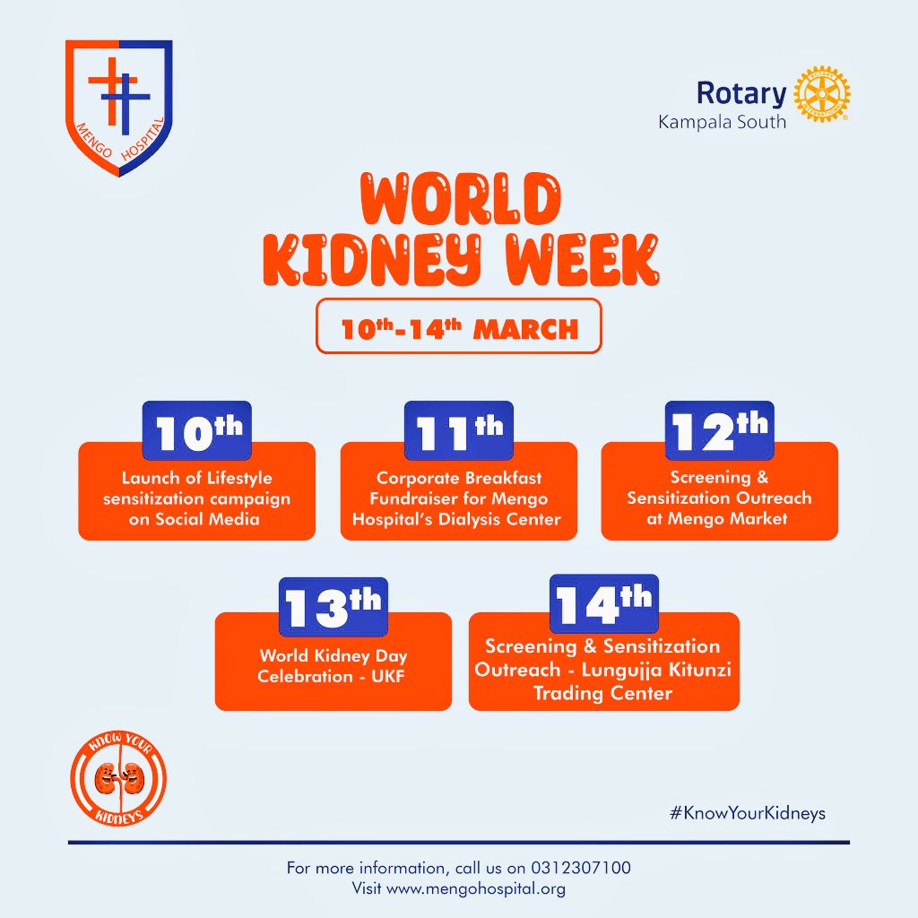 Kyobe Sarah. N (@kyobesarah) on Twitter photo Today, March 10, 2025, marks the beginning of #WorldKidneyWeek2025
<a href="/mengo_hospital/">Mengo Hospital</a> is proud to promote kidney health & highlight the significant contributions of the Rotary Dialysis Center, established with the assistance of <a href="/KampalaSouth/">KlaSouth Rotary Club</a>.
#MengoCares #KnowYourKidneys
<a href="/Ug_kidneyf/">Uganda Kidney Foundation (UKF)</a> Today, March 10, 2025, marks the beginning of #WorldKidneyWeek2025
<a href="/mengo_hospital/">Mengo Hospital</a> is proud to promote kidney health & highlight the significant contributions of the Rotary Dialysis Center, established with the assistance of <a href="/KampalaSouth/">KlaSouth Rotary Club</a>.
#MengoCares #KnowYourKidneys
<a href="/Ug_kidneyf/">Uganda Kidney Foundation (UKF)</a>