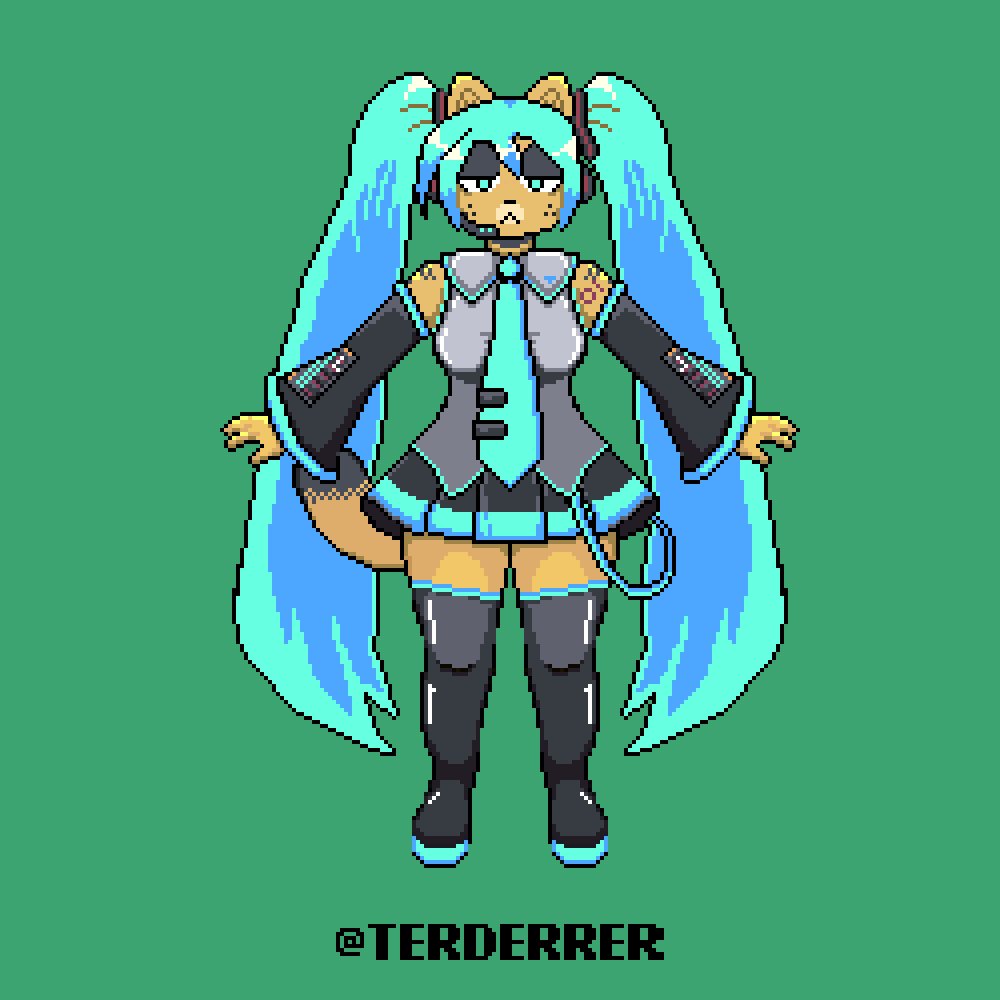 terderrer's tweet image. Happy miku day!
#pixelart 
#MikuDay