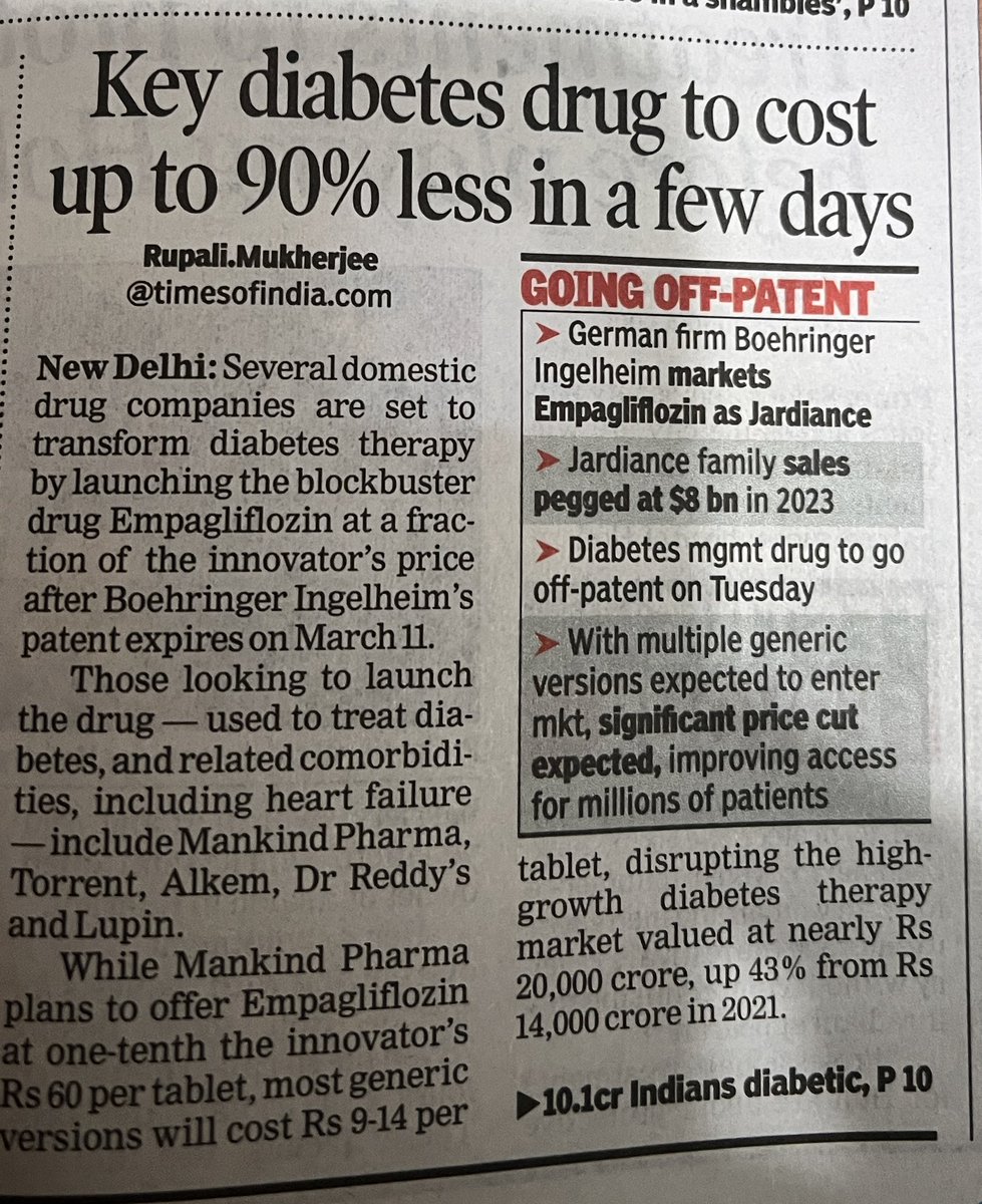 10.1 cr Indians suffer from diabetes as per this report in ToI. 
As patents for several diabetes medications expire between 2024 and 2028,  generic versions are set to flood the market, making treatments more affordable. But instead of relying solely on these medications, why not