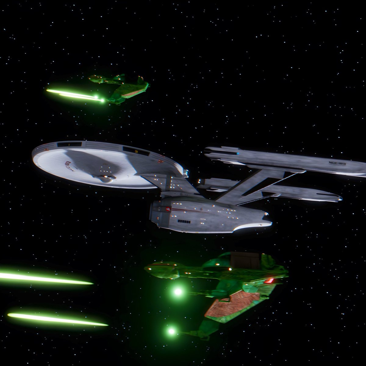 startrek_ships's tweet image. Watch the &apos;Wolf 359: The Massacre Part 2 (TEASER)&apos; 🥺

Now I&apos;m gonna need help identifying the classes here — x2 Klingon #BrelClass Birds-of-Prey &amp;amp; a #ConstitutionClass variant? 

binged.it/3QZg9Wc
