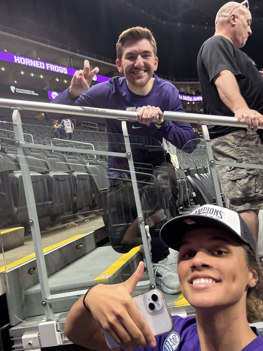 Big 12 champion <a href="/DonovynHunter/">donovyn hunter</a>! Congratulations to <a href="/tcuwbb/">TCU Women’s Basketball</a> on winning the Big 12 championship! Go Frogs!! 
<a href="/TCU_Athletics/">TCU Athletics</a>