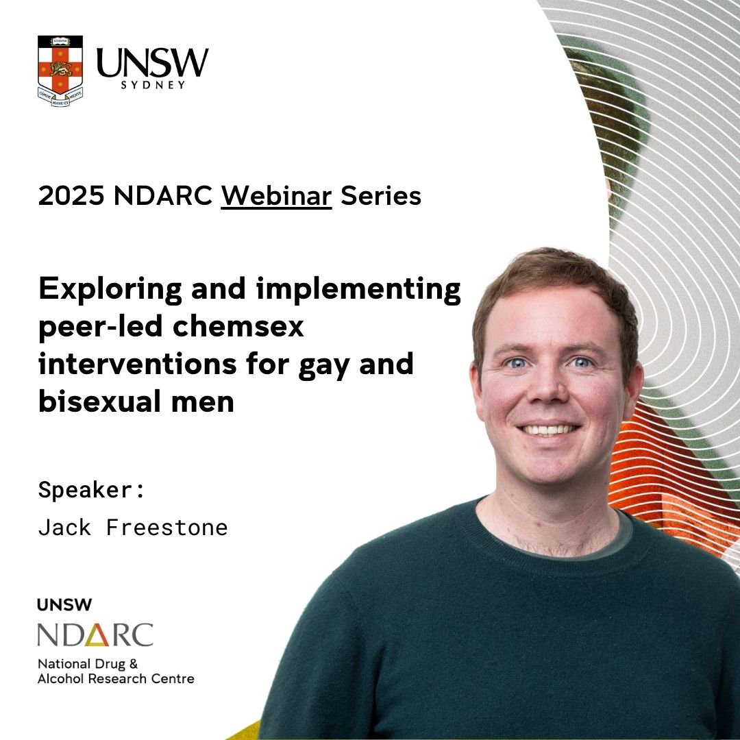 Join Dr Jack Freestone from <a href="/NCCREDNEWS/">NCCRED</a> to learn about implementing community and peer-led #chemsex interventions for gay and bisexual men.

🗓️ Thursday, 13 March
⏲️ 3pm AEDT
📍 Zoom webinar

Register here: us06web.zoom.us/webinar/regist… #AOD