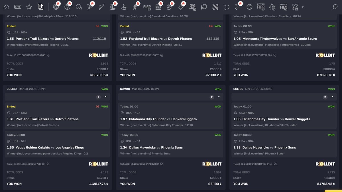 homedaddy0x's tweet photo. 3/3, 4/4, 2/2 All #NBA Games cashed.
Over $300K+ won.

Sharing some love here. 

- Follow @homedaddy0x  &amp; RT this post.
- Signup with my code and share your username here
- Tag a friend

Don't forget to join my Discord! https://t.co/6VGRDdL5lY