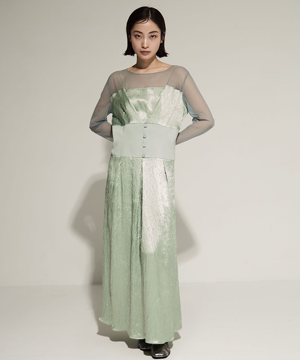 シアーショルダードレス 期間限定お値下げ　今期 STUDIOUS ミントグリーン