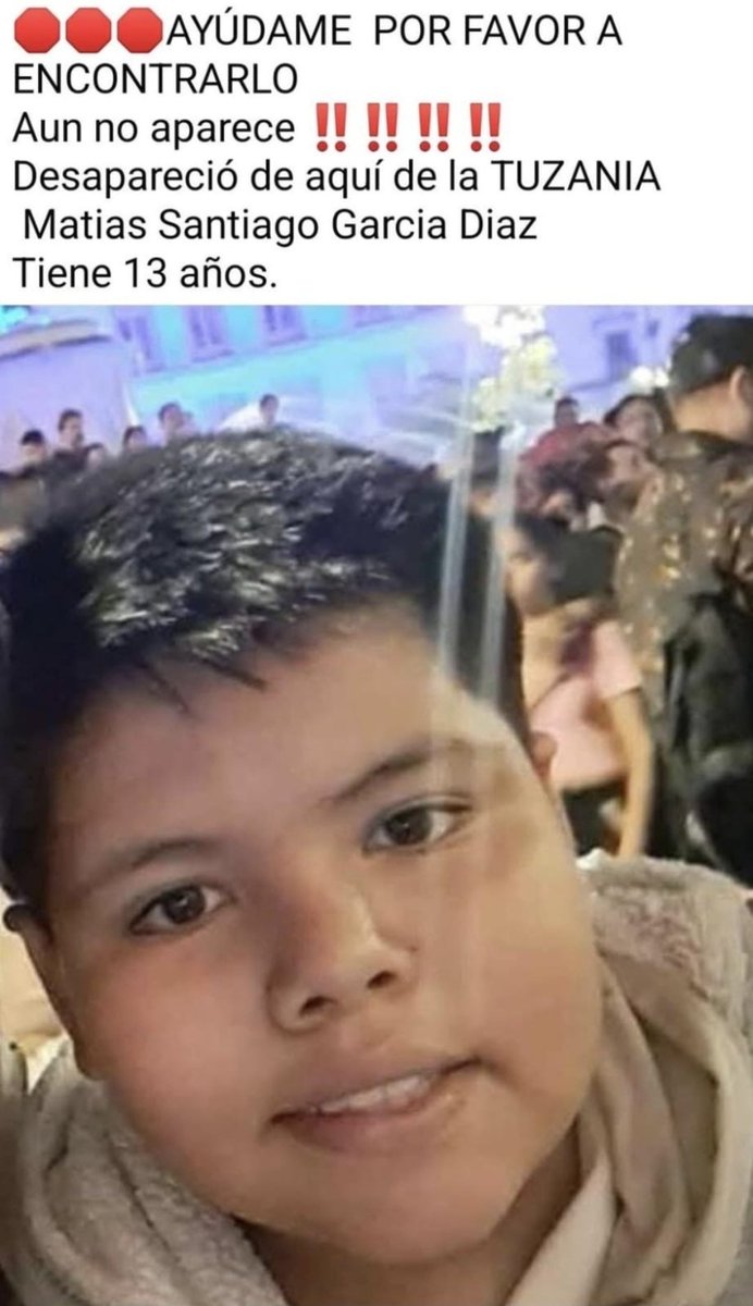 🚨 🚨 🚨 APOYO 🚨 🚨 🚨 

People...
Es terrible la situación que estamos viviendo en el país y nos piden el apoyo para difundir y apoyar en la búsqueda de este pequeño.

Les agradezco su amable RT 🔃 

#UnidosSomosMásFuertes 
#HastaEncontrarteMatias 

<a href="/botDesaparecidx/">BotDesaparecidx</a> 
<a href="/Lizgottik/">Lizzi Gotti❤️</a>