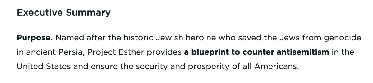 rcobooth's tweet photo. not mentioned in any of the news write-ups I've seen so far about Mahmoud Khalil's staggering arrest (New York Times, Reuters, AP, ABC, Time, NBC) is any mention of "Project Esther" — the Heritage Foundation's plan released in October calling for exactly this type of action https://t.co/uRiLfiTiro