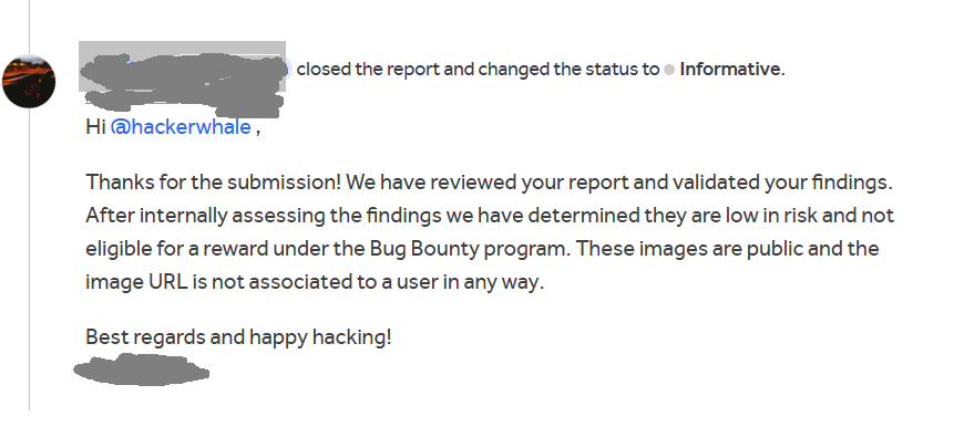 hackerwhale's tweet photo. 🚨 My first bug bounty report = informative! 😅 No bounty, but each test builds experience. Rejections are redirections — 
learning &amp; improving! 💪🚀 
Keep hunting! 🕵️‍♂️💻

 #bugbounty #CyberSecurity #Hacking https://t.co/oadvLAHCgn
