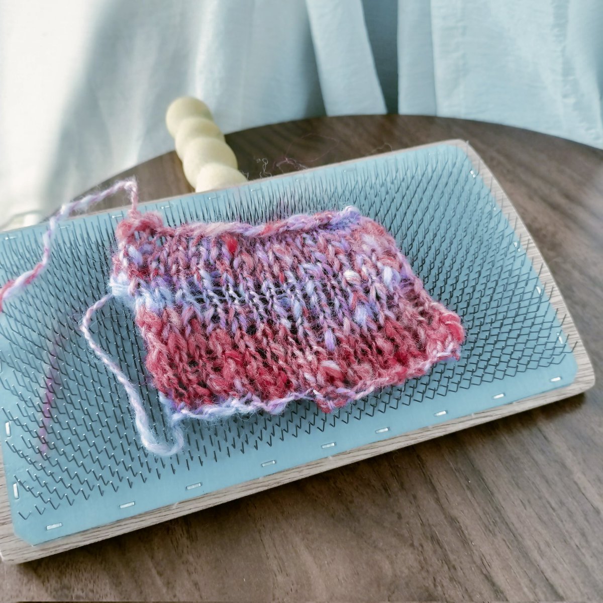 試行錯誤をして、、、
わりかしいい感じの毛糸、
つくれたような気が...!🥴🥴💞