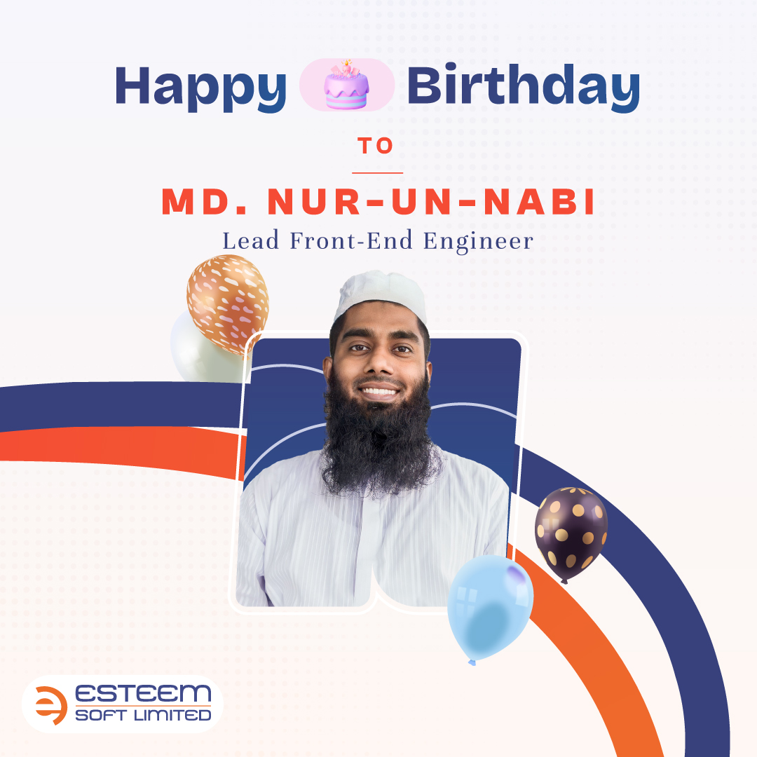 esteemsoft's tweet photo. 🎉 Happy Birthday, Md. Nur Un Nabi! 🌟 Talented Lead Front-End Engineer, may Allah bless you with success, health, barakah, wisdom &amp; prosperity in this life &amp; beyond. Ameen! 🎂🙏 https://t.co/fkOzA0CZ8D