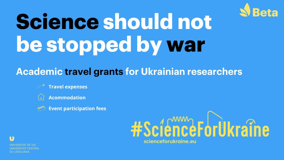 BETA Tech Center (@beta_techcenter) on Twitter photo 📣 Great News!
🇺🇦 We have reached our first goal for the #crowdfunding campaign to promote the <a href="/Sci_for_Ukraine/">#ScienceForUkraine 🇺🇦</a> Micro Travel Grants!
We have 21 more days to raise more funding, any help counts to support Ukranian #Science stay connected to the world.
🔗verkami.com/projects/40117… 📣 Great News!
🇺🇦 We have reached our first goal for the #crowdfunding campaign to promote the <a href="/Sci_for_Ukraine/">#ScienceForUkraine 🇺🇦</a> Micro Travel Grants!
We have 21 more days to raise more funding, any help counts to support Ukranian #Science stay connected to the world.
🔗verkami.com/projects/40117…
