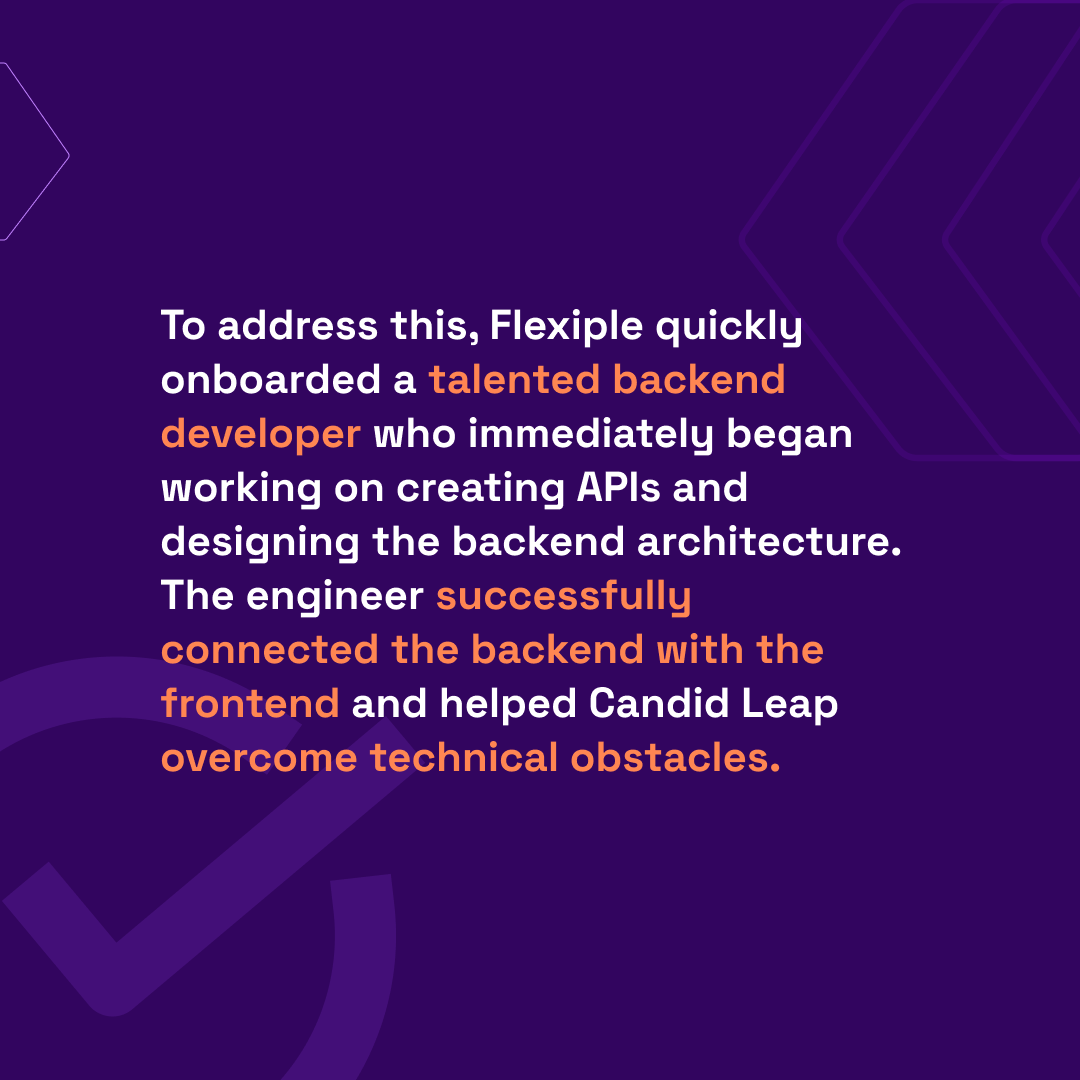 FlexipleTech's tweet image. Candid Leap needed help building the backend for their WebFlow App while working within a limited budget. That's where Flexiple came in to help.
👉 Read how we helped Candid Leap build their backend architecture!
flexiple.com/casestudy/cand…
