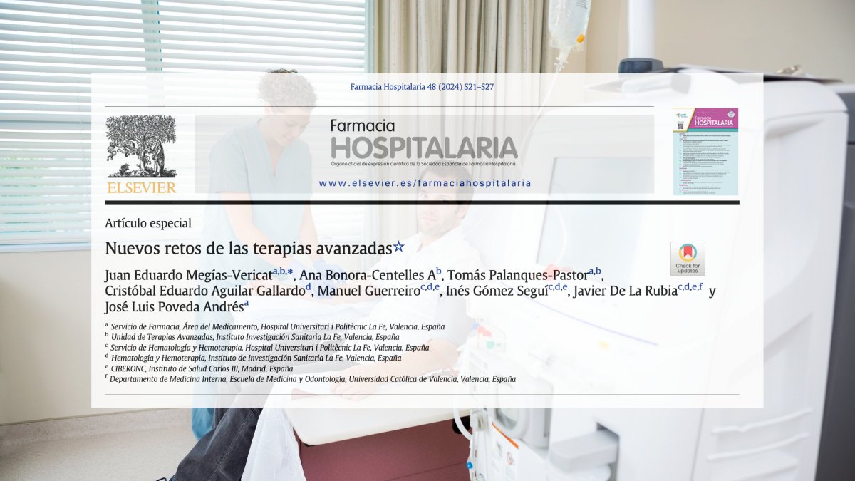 Farmacia Hospitalaria (@farm_hosp) on Twitter photo Nuevos retos de las terapias avanzadas <a href="/ACM_LaFe/">Servicio de Farmacia La Fe 🏥</a> <a href="/juanemegias/">Juane Megías</a> <a href="/TerAvanza_sefh/">Medicamentos de Terapia Avanzada - SEFH</a> <a href="/PalanquesTomas/">Tomás Palanques</a> <a href="/joseluis_pa/">Jose Luis Poveda Andrés</a> <a href="/IISLaFe/">IIS La Fe</a> #RevistaFarmaciaHospitalaria #HospitalPharmacy
<a href="/HematoLaFe/">HematoLaFe</a> revistafarmaciahospitalaria.es/es-nuevos-reto… Nuevos retos de las terapias avanzadas <a href="/ACM_LaFe/">Servicio de Farmacia La Fe 🏥</a> <a href="/juanemegias/">Juane Megías</a> <a href="/TerAvanza_sefh/">Medicamentos de Terapia Avanzada - SEFH</a> <a href="/PalanquesTomas/">Tomás Palanques</a> <a href="/joseluis_pa/">Jose Luis Poveda Andrés</a> <a href="/IISLaFe/">IIS La Fe</a> #RevistaFarmaciaHospitalaria #HospitalPharmacy
<a href="/HematoLaFe/">HematoLaFe</a> revistafarmaciahospitalaria.es/es-nuevos-reto…