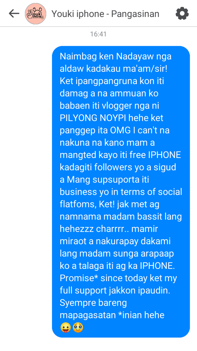 Maidurbab nak ti kinaalisto iti pannakasayanggusing a pannao nu pag tungtungan ket FREE iphone hmmm jak mailimed ti karo a namnamak gapu iti dayta. 😛😛