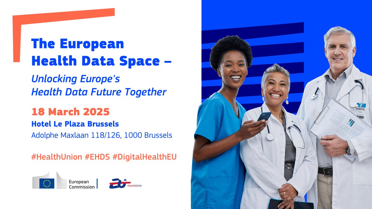 📢Last call for registration!
Join our high-level event on the European Health Data Space - #EHDS on 18 March!
Learn about the future of health data &amp; be part of the conversation shaping Europe's health data landscape!
Register here:
🔗euhealthdataspace.eu
#HealthUnion